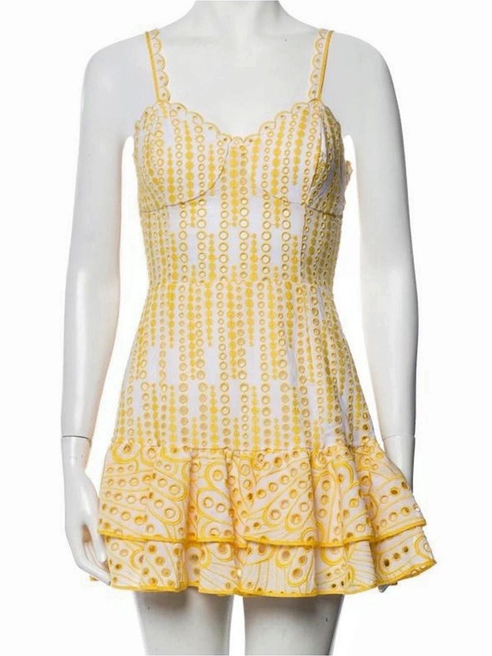 CHARO RUIZ Yellow & White Mini Dress Size XS Like New
